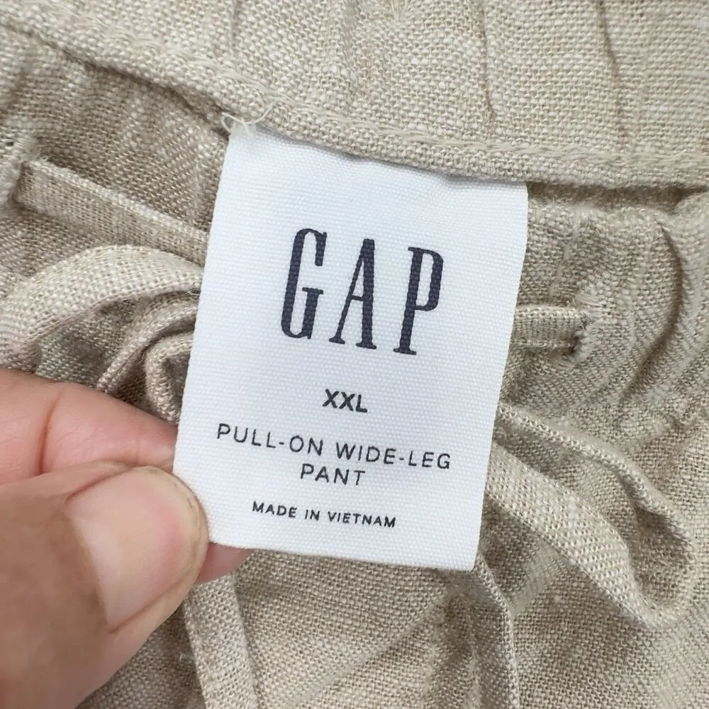 NWT Gap Linen Flax Wide Leg Pull On Pants Women's XL coastal summer pants - Picture 14 of 15